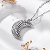 304 Stainless Steel Openable Moon Pendant Cable Chain Necklaces for Women STAS-Z114-18P-1