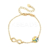 Sports Brass Micro Pave Cubic Zirconia Infinity Link Bracelets BJEW-D386-01B-G-2