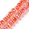 Transparent Electroplate Glass Beads Strands GLAA-E036-01B-1