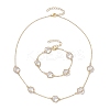 Glass Flower Links Bracelets & Necklaces Kits SJEW-JS01293-1