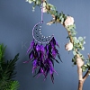 Moon Woven Web/Net with Feather Wall Hanging Decorations PW-WG67276-01-4