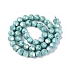Ombre Effect Dyed Electroplate Opaque Glass Beads Strands EGLA-Q130-01A-08-3