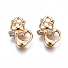 Brass Micro Pave Clear Cubic Zirconia Charms KK-S359-122-RS-1