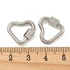 Non-Tarnish 304 Stainless Steel Screw Carabiner Lock Charms STAS-C092-05D-P-3
