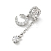 Brass Micro Pave Clear Cubic Zirconia Pendants CU-CBA9FFD-02C-2