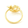 Clear Cubic Zirconia Moon and Star Open Cuff Ring for Women ZIRC-P096-15G-3