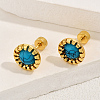 Stainless Steel Flat Round Stud Earrings DQ9727-2