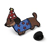 Dachshund with Birthday Hat Enamel Pins JEWB-Z048-08EB-04-3