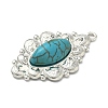 304 Stainless Steel with Dyed Synthetic Turquoise Pendants STAS-G374-05S-16-2