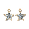 Alloy Rhinestone Pendants RB-P037-01G-01-1