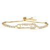 Mother's Day Brass Micro Pave Clear Cubic Zirconia Slider Bracelets FS-WGA4315-01-1
