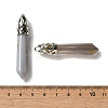 Natural Grey Agate Pointed Big Pendants G-Z055-01P-09-3
