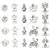 100Pcs 10 Styles Tibetan Style Alloy Pendants FIND-CJ0002-30-1