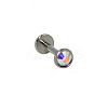 G23 Titanium Cubic Zirconia Flat Round 17 Gauge Threadless Labrets for Women Men WG1F07B-06-2