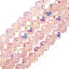 Electroplate Transparent Glass Beads Strands EGLA-A046-01B-15-1