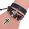 Leather Cord Multi-strand Bracelets for Women Men WGAECCB-01-1