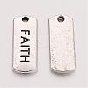 Tibetan Style Alloy Rectangle with Word Faith Pendants TIBEP-Q043-058-RS-2