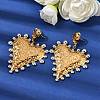 Two Tone 304 Stainless Steel Dangle Stud Earrings EJEW-K296-08B-GP-2