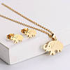 201 Stainless Steel Pendant Necklace & Stud Earring Sets FS-WGB816B-28-1