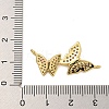 Rack Plating Brass Micro Pave Clear Cubic Zirconia Double Butterfly Connector Charms KK-C074-45G-3