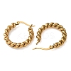 Iron Plating(IP) 304 Stainless Steel Twist Rope Hoop Earrings for Women X-EJEW-G298-07B-G-2