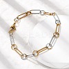 304 Stainless Steel Oval Link Chain Bracelets for Women LS-BJEW-D377-01B-3
