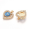 Brass Micro Pave Clear Cubic Zirconia Pendants for Women KK-T070-93A-01-2
