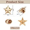100Pcs Alloy Star Brooch JEWB-FH0002-51G-2