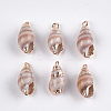 Electroplate Spiral Shell Pendants SSHEL-T006-13-1