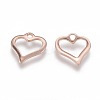 201 Stainless Steel Open Heart Charms STAS-F192-059RG-2