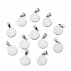 Non-Tarnish Flat Round with San Benito & Word 304 Stainless Steel Charms LS-STAS-I036-03C-1