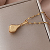 Vintage European 304 Stainless Steel and Imitation Pearl Teardrop Pendant Necklaces ZN0215-5