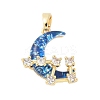 Brass Micro Pave Cubic Zirconia Pendants KK-S507-08B-G-1