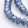 Full Rainbow Plated Faceted Rondelle Glass Beads Strands GLAA-A024C-FR03-1