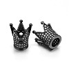 Brass Micro Pave Cubic Zirconia Crown Beads LS-ZIRC-M069-14B-NR-1