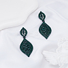 1 Pair Rhinestone Horse Eye Dangle Stud Earrings EJEW-LP0002-92B-3