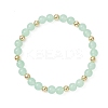 Natural & Dyed Malaysia Jade & 304 Stainless Steel Beads Stretch Bracelets for Women BJEW-JB13211-2