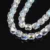 Electroplate Transparent Glass Beads Strands EGLA-N002-13-B06-3