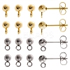 40Pcs 2 Style 304 Stainless Steel Ball Post Stud Earring Findings STAS-SC0005-25-1