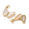 Double Butterfly Brass Micro Pave Clear Cubic Zirconia Pendants KK-B102-19G-2