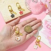 Alloy Enamel Flower Pendant Decorations HJEW-YW00003-8
