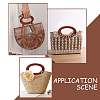 Oval Wood Bag Handle Eyelet Frames FIND-WH0128-77-5