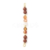 Faceted Round Natural Carnelian & Red Jasper & Potato Natural Cultured Freshwater Pearl Beaded Connector Charms PALLOY-JF03531-01-1