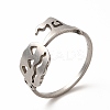 304 Stainless Steel Hollow Out Pumpkins and Witch Finger Ring for Halloween RJEW-K239-11P-3