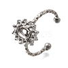 Oval 304 Stainless Steel Adjustable Cuff Ring Components STAS-H237-02A-P-1