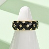 Brass Micro Pave Cubic Zirconia Cuff Open Rings CU-CBAB3AD-12G-01-2
