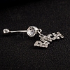 Platinum Plated Piercing Jewelry Brass Cubic Zirconia Navel Ring Navel Ring Belly Rings AJEW-EE0001-07-3