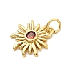 Sun Brass Micro Pave Cubic Zirconia Pendants KK-C134-11G-06-2