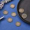 Flat Round Alloy Pendant Cabochon Settings LS-PALLOY-N0088-37AB-NF-5