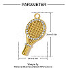 304 Stainless Steel Rhinestone Pendants STAS-OY009-97G-2